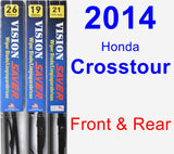 Front & Rear Wiper Blade Pack for 2014 Honda Crosstour - Vision Saver