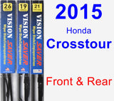 Front & Rear Wiper Blade Pack for 2015 Honda Crosstour - Vision Saver