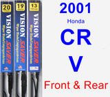 Front & Rear Wiper Blade Pack for 2001 Honda CR-V - Vision Saver