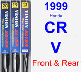 Front & Rear Wiper Blade Pack for 1999 Honda CR-V - Vision Saver