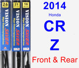 Front & Rear Wiper Blade Pack for 2014 Honda CR-Z - Vision Saver
