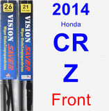 Front Wiper Blade Pack for 2014 Honda CR-Z - Vision Saver