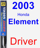 Driver Wiper Blade for 2003 Honda Element - Vision Saver