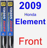 Front Wiper Blade Pack for 2009 Honda Element - Vision Saver