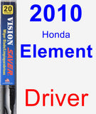 Driver Wiper Blade for 2010 Honda Element - Vision Saver