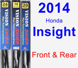 Front & Rear Wiper Blade Pack for 2014 Honda Insight - Vision Saver