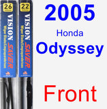 Front Wiper Blade Pack for 2005 Honda Odyssey - Vision Saver