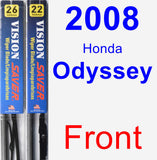 Front Wiper Blade Pack for 2008 Honda Odyssey - Vision Saver