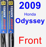 Front Wiper Blade Pack for 2009 Honda Odyssey - Vision Saver