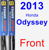 Front Wiper Blade Pack for 2013 Honda Odyssey - Vision Saver