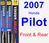 Front & Rear Wiper Blade Pack for 2007 Honda Pilot - Vision Saver