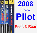 Front & Rear Wiper Blade Pack for 2008 Honda Pilot - Vision Saver