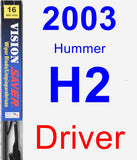 Driver Wiper Blade for 2003 Hummer H2 - Vision Saver