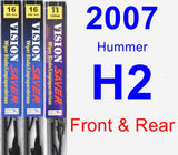Front & Rear Wiper Blade Pack for 2007 Hummer H2 - Vision Saver