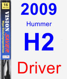 Driver Wiper Blade for 2009 Hummer H2 - Vision Saver