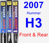 Front & Rear Wiper Blade Pack for 2007 Hummer H3 - Vision Saver
