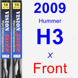 Front Wiper Blade Pack for 2009 Hummer H3 - Vision Saver