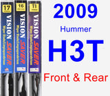 Front & Rear Wiper Blade Pack for 2009 Hummer H3T - Vision Saver