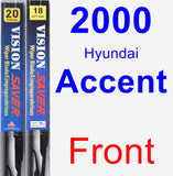 Front Wiper Blade Pack for 2000 Hyundai Accent - Vision Saver