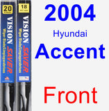 Front Wiper Blade Pack for 2004 Hyundai Accent - Vision Saver