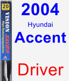 Driver Wiper Blade for 2004 Hyundai Accent - Vision Saver