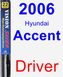 Driver Wiper Blade for 2006 Hyundai Accent - Vision Saver