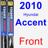 Front Wiper Blade Pack for 2010 Hyundai Accent - Vision Saver