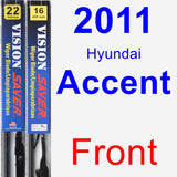 Front Wiper Blade Pack for 2011 Hyundai Accent - Vision Saver