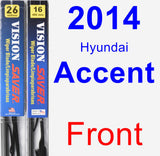 Front Wiper Blade Pack for 2014 Hyundai Accent - Vision Saver