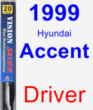 Driver Wiper Blade for 1999 Hyundai Accent - Vision Saver