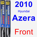 Front Wiper Blade Pack for 2010 Hyundai Azera - Vision Saver