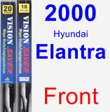 Front Wiper Blade Pack for 2000 Hyundai Elantra - Vision Saver