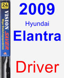 Driver Wiper Blade for 2009 Hyundai Elantra - Vision Saver