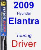 Driver Wiper Blade for 2009 Hyundai Elantra - Vision Saver