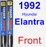 Front Wiper Blade Pack for 1992 Hyundai Elantra - Vision Saver