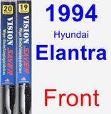 Front Wiper Blade Pack for 1994 Hyundai Elantra - Vision Saver