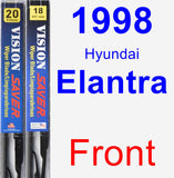 Front Wiper Blade Pack for 1998 Hyundai Elantra - Vision Saver