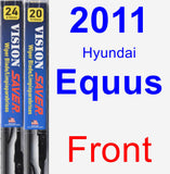 Front Wiper Blade Pack for 2011 Hyundai Equus - Vision Saver