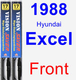 Front Wiper Blade Pack for 1988 Hyundai Excel - Vision Saver