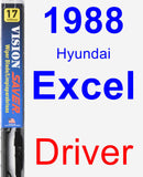 Driver Wiper Blade for 1988 Hyundai Excel - Vision Saver