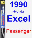 Passenger Wiper Blade for 1990 Hyundai Excel - Vision Saver