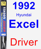 Driver Wiper Blade for 1992 Hyundai Excel - Vision Saver