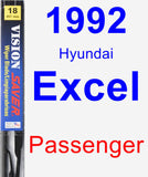 Passenger Wiper Blade for 1992 Hyundai Excel - Vision Saver