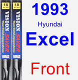 Front Wiper Blade Pack for 1993 Hyundai Excel - Vision Saver