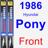 Front Wiper Blade Pack for 1986 Hyundai Pony - Vision Saver