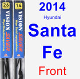 Front Wiper Blade Pack for 2014 Hyundai Santa Fe - Vision Saver