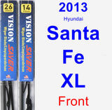 Front Wiper Blade Pack for 2013 Hyundai Santa Fe XL - Vision Saver