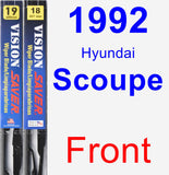 Front Wiper Blade Pack for 1992 Hyundai Scoupe - Vision Saver