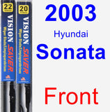 Front Wiper Blade Pack for 2003 Hyundai Sonata - Vision Saver