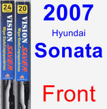 Front Wiper Blade Pack for 2007 Hyundai Sonata - Vision Saver